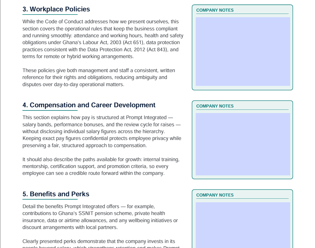 employee handbook print screen